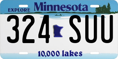 MN license plate 324SUU