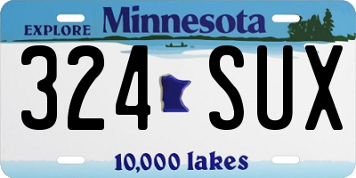 MN license plate 324SUX