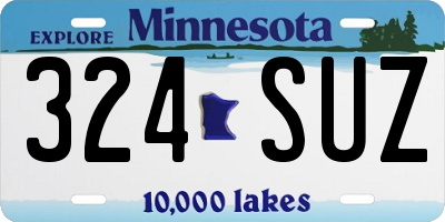 MN license plate 324SUZ