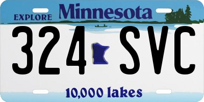 MN license plate 324SVC