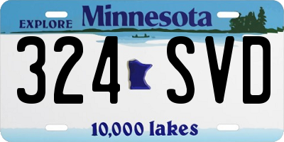MN license plate 324SVD