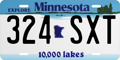 MN license plate 324SXT