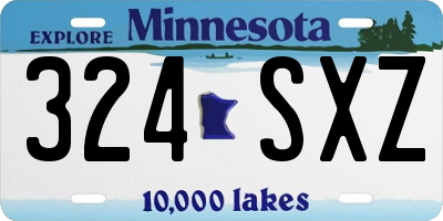 MN license plate 324SXZ