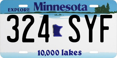 MN license plate 324SYF