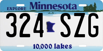 MN license plate 324SZG