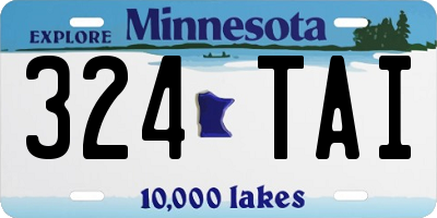 MN license plate 324TAI