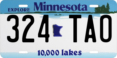 MN license plate 324TAO