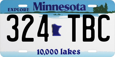 MN license plate 324TBC