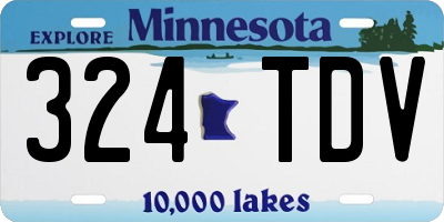 MN license plate 324TDV