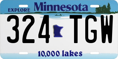 MN license plate 324TGW