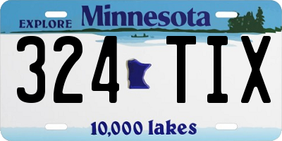 MN license plate 324TIX