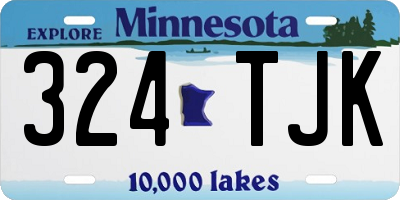 MN license plate 324TJK