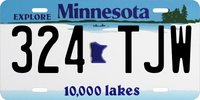 MN license plate 324TJW