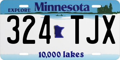 MN license plate 324TJX