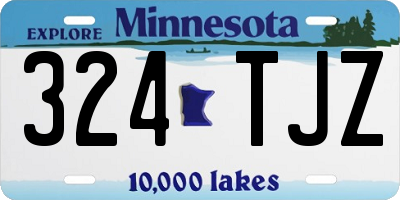 MN license plate 324TJZ