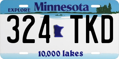 MN license plate 324TKD