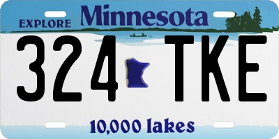 MN license plate 324TKE