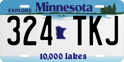 MN license plate 324TKJ