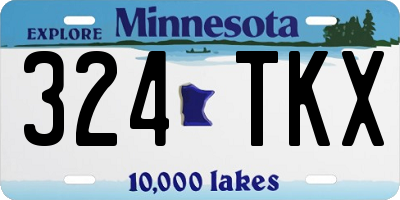 MN license plate 324TKX