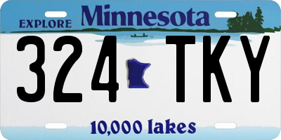 MN license plate 324TKY