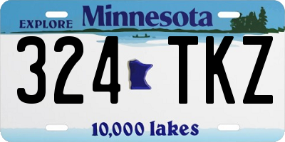 MN license plate 324TKZ