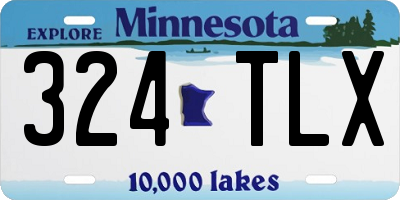 MN license plate 324TLX