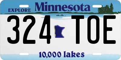 MN license plate 324TOE
