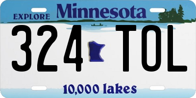 MN license plate 324TOL