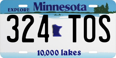 MN license plate 324TOS