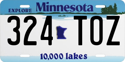 MN license plate 324TOZ