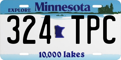 MN license plate 324TPC