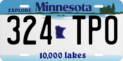 MN license plate 324TPO