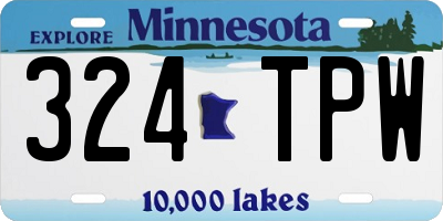 MN license plate 324TPW