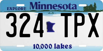 MN license plate 324TPX