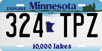 MN license plate 324TPZ