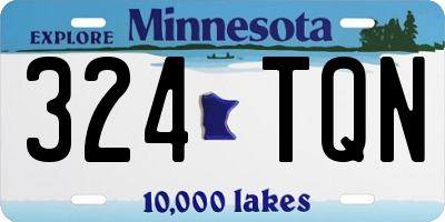 MN license plate 324TQN