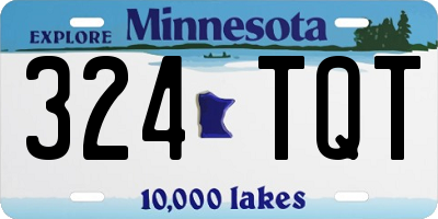 MN license plate 324TQT
