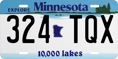 MN license plate 324TQX