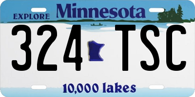 MN license plate 324TSC