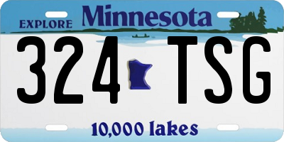 MN license plate 324TSG