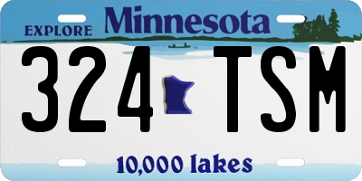 MN license plate 324TSM