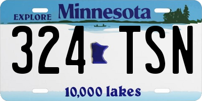 MN license plate 324TSN