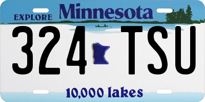 MN license plate 324TSU
