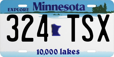 MN license plate 324TSX