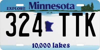 MN license plate 324TTK