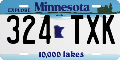 MN license plate 324TXK