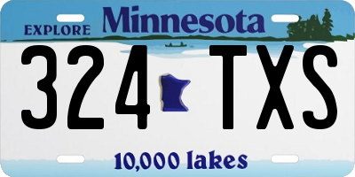 MN license plate 324TXS