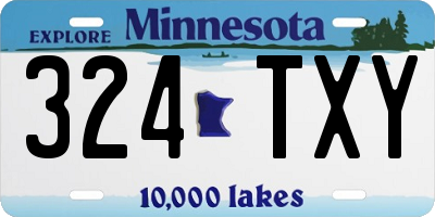 MN license plate 324TXY