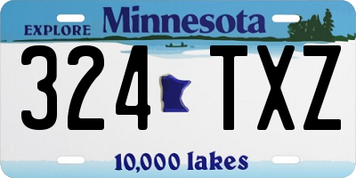 MN license plate 324TXZ