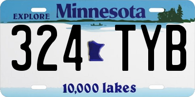 MN license plate 324TYB
